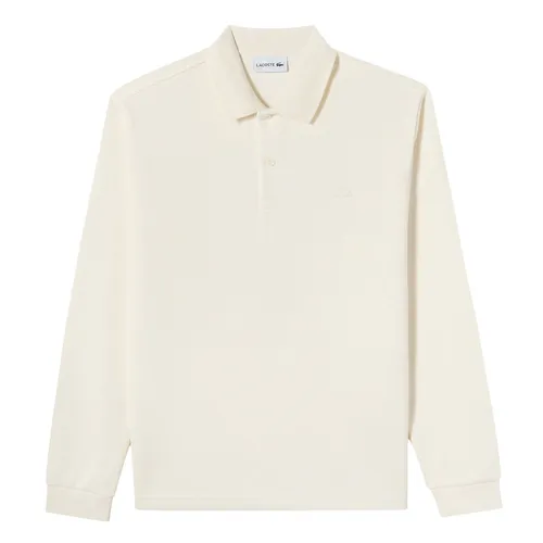 Áo Polo Dài Tay Nam Lacoste Ribbed Long-Sleeved Shirt PH262E - XFJ Cream Màu Kem Size 4