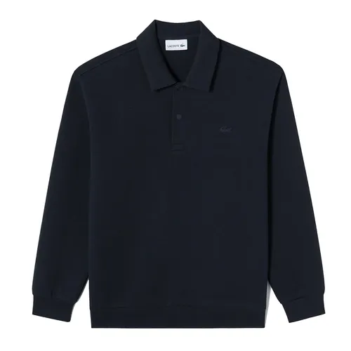 Áo Polo Dài Tay Nam Lacoste Ribbed Long-Sleeved Shirt PH262E - 166 Màu Xanh Đen Size 3