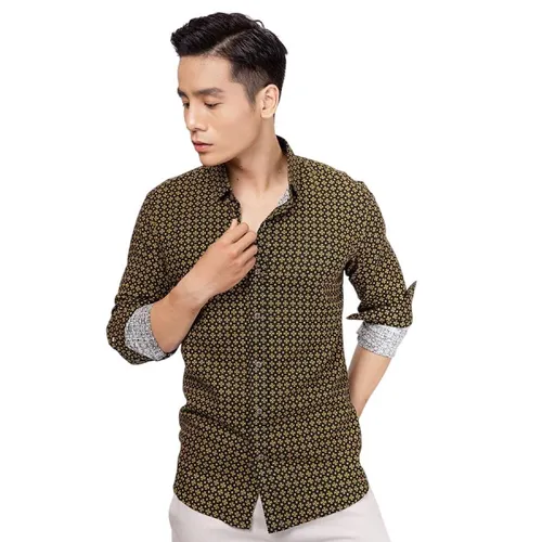Áo Sơ Mi Nam F2 Fashion & Freedom Linen SMM132-DV-S-0619 Màu Đen - Vàng Size S