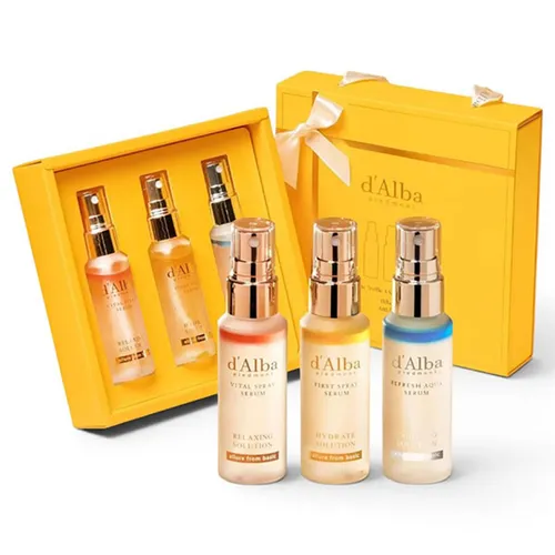 Set Xịt Khoáng Cấp Ẩm Và Nuôi Dưỡng Da D'Alba White Truffle 3 Solutions Set 3 Món (3 x 52ml)