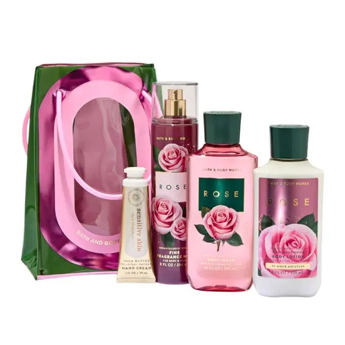 Bộ Sản Phẩm Chăm Sóc Da Bath & Body Works Rose Gift Set Kèm Túi