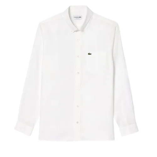 Áo Sơ Mi Nam Lacoste Men's Loose Fit Linen Shirt CH2188-10 001 Màu Trắng Size 38