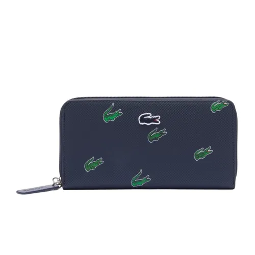 Ví Nữ Lacoste Zip-Around Wallet With Crocodile Logo Print NF4389 - 021 Màu Xanh Navy