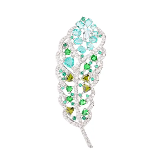 Cài Áo Nữ Meri Emerald Whisper BR120 Màu Bạc