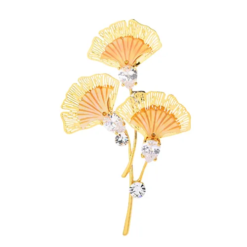 Cài Áo Nữ Meri Everlasting Ginkgo BR122 Màu Vàng Gold