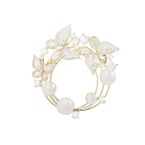 Cài Áo Nữ Meri Flutter Pearl BR131 Màu Vàng