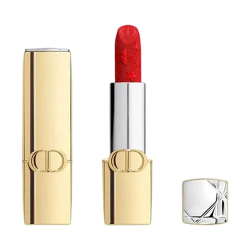 Son Dior Rouge Dior Lipstick Golden Case Limited Edition 999 Velvet Finish Màu Đỏ Tươi