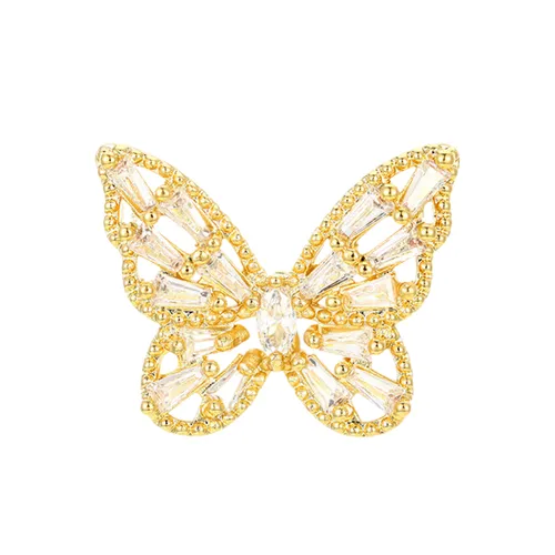 Cài Áo Nữ Meri Yellow Butterfly BR527 Màu Vàng Gold