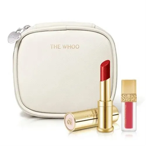 Set Son Kem Whoo Velvet Liquid Lip Màu 18 Rose Pink + Son Dưỡng Whoo Glow Lip Balm Màu 45 Royal Red