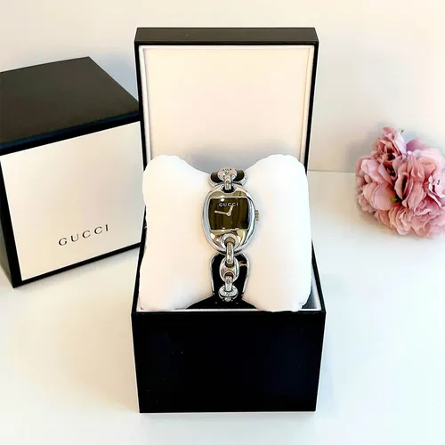 Đồng Hồ Nữ Gucci Marina Chain YA121301 Màu Đen - Bạc