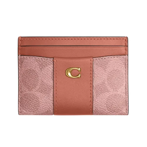 Ví Nữ Coach Essential Card Case In Signature Canvas CBY80 B4YU2 Màu Hồng Nâu