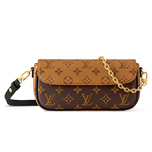 Túi Đeo Chéo Nữ Louis Vuitton LV Wallet On Chain Ivy Bag M26587 Màu Nâu
