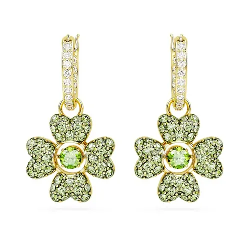 Khuyên Tai Nữ Swarovski Idyllia Drop Earrings Clover, Green, Gold-tone 5670664 Màu Xanh Vàng