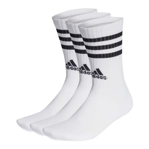 Set 3 Đôi Tất Adidas 3-Stripes Cushioned Crew Socks HT3458 Màu Trắng Size S