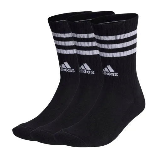 Set 3 Đôi Tất Adidas 3-Stripes Cushioned Crew Socks 3 Pairs IC1321 Màu Đen Size S