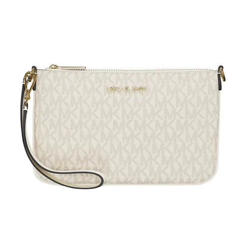 Túi Đeo Vai Nữ Michael Kors MK Jet Set Small Signature Logo Convertible Wristlet 35T4GTVW5V Màu Trắng