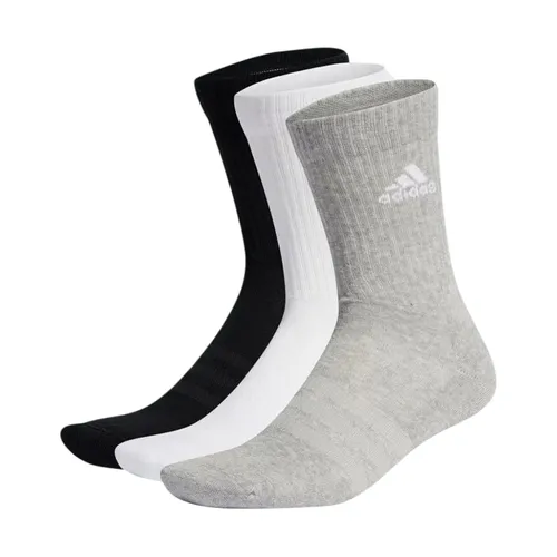 Set 3 Đôi Tất Cổ Cao Adidas Cushion 3 Pairs Crew Ankle Socks IC1311 Màu Đen/Trắng/Xám Size S