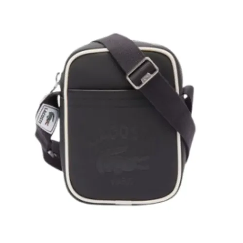 Túi Đeo Chéo Unisex Lacoste Club 1930 Petit Piqué Effect Vertical Satchel NU4964 - K46 Màu Đen