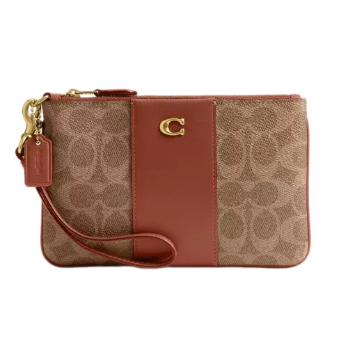 Ví Coach Essential Small Wristlet In Signature Canvas CI189 Màu Nâu Caramel