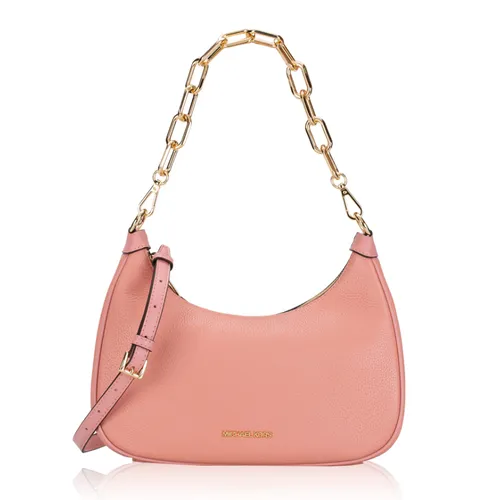 Túi Đeo Chéo Nữ Michael Kors MK Cora Leather Large Zip Pouchette Primrose 35S2G4CW3L Màu Hồng San Hô