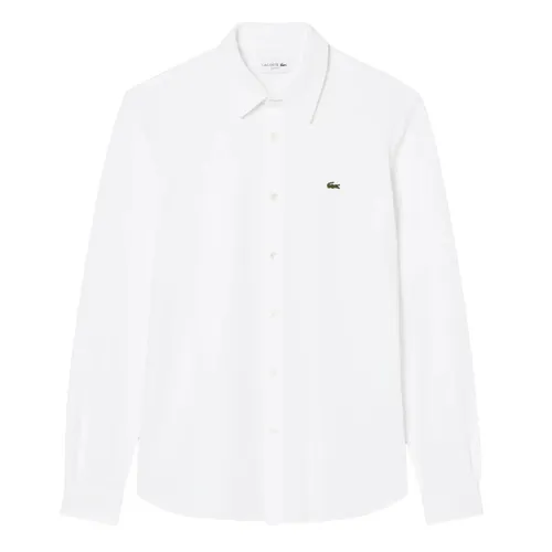Áo Sơ Mi Nam Lacoste Petit Piqué Slim Fit Shirt CH2685 - 001 Màu Trắng Size 38
