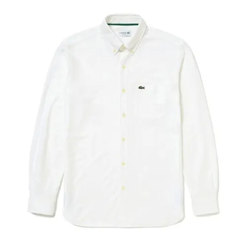 Áo Sơ Mi Nam Lacoste Regular Fit Jacquard Stripe Button Down Jersey CH007 - 001 Màu Trắng Size 39