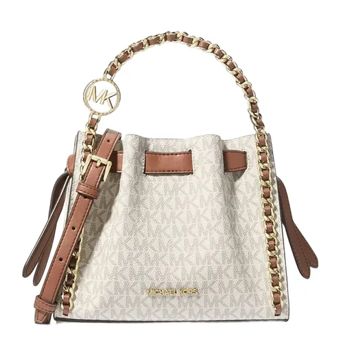 Túi Đeo Chéo Nữ Michael Kors MK Mina Small Signature Logo Chain Crossbody 35H3G4MC1B Màu Trắng