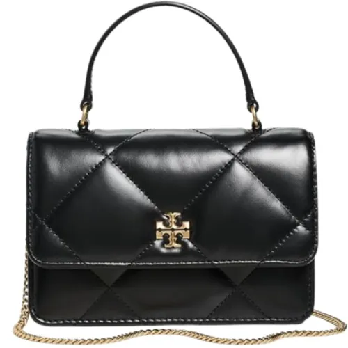Túi Đeo Vai Nữ Tory Burch Women's Kira Diamond Quilt Mini Top Handle Chain Crossbody Bag Màu Đen