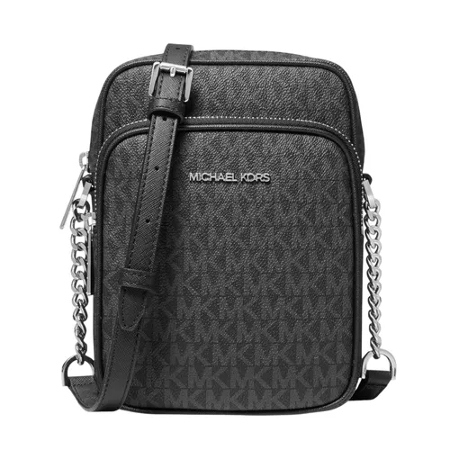 Túi Đeo Chéo Nữ Michael Kors MK Jet Set Travel Medium Logo Crossbody Bag 35F1STVC2B Màu Đen