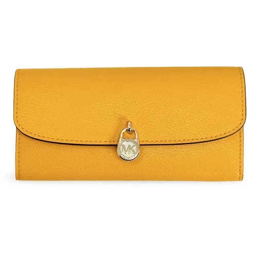 Ví Nữ Michael Kors MK Hamilton Large Leather Continental Wallet Pop Orange Màu Cam