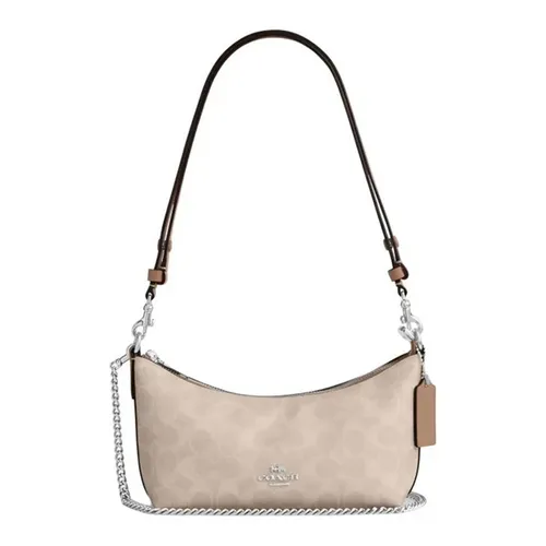 Túi Đeo Vai Nữ Coach Women's Caitlin Shoulder Bag In Signature Canvas In Sandy Yellow CEK80 Màu Be