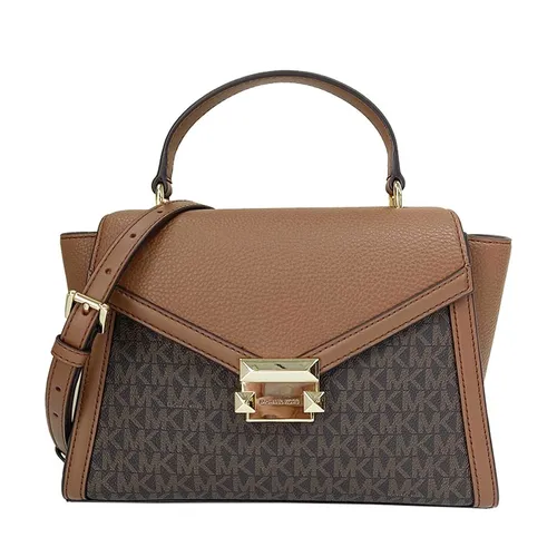 Túi Đeo Chéo Nữ Michael Kors MK Whitney Medium Logo Satchel Brown Màu Nâu