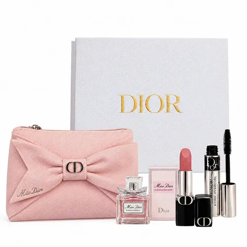 Set Dior 5 Món Mini (Dior Blooming Bouque EDT 5ml + Son Velvet 100 Nude Look + Mascara Diorshow Iconic + Túi Ngẫu Nhiên)