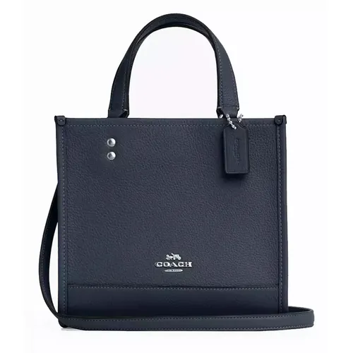 Túi Xách Nữ Coach Dempsey Tote 22 Leather Tote Bag Blue Màu Xanh Blue