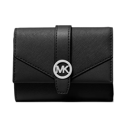 Ví Nữ Michael Kors MK Greenwich Medium Saffiano Leather Trifold Wallet 35S5GGRE6L Màu Đen