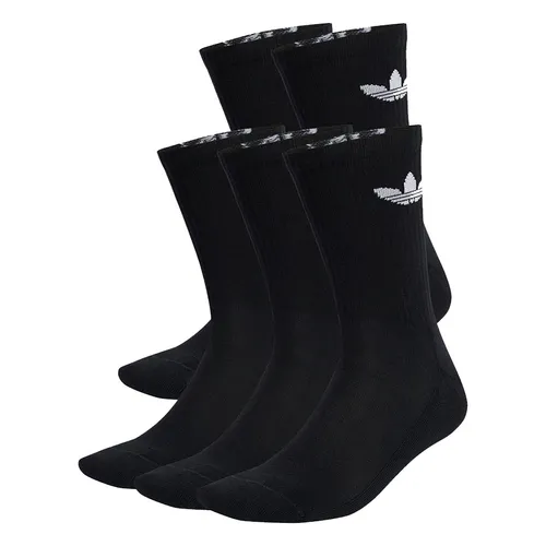 Set 6 Đôi Tất Adidas Pairs of Mid-Calf Cushion Socks with Trefoil Logo IJ5618 Màu Đen Size S
