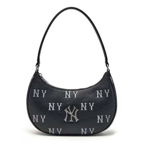 Túi Đeo Vai Nữ MLB Classic Mono Embossed Hobo Bag New York Yankees Black 3ABQM016N-50BKS Màu Đen