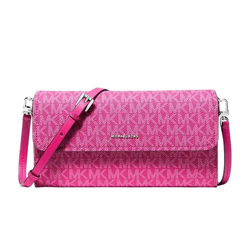 Túi Đeo Chéo Nữ Michael Kors MK Jet Set Small Signature Logo Convertible Crossbody Bag 32S6SJ6C5V Màu Hồng