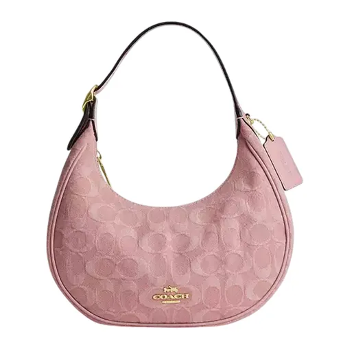 Túi Đeo Vai Nữ Coach Emily Pink Denim Signature Canvas Hobo Bag Màu Hồng – Coach