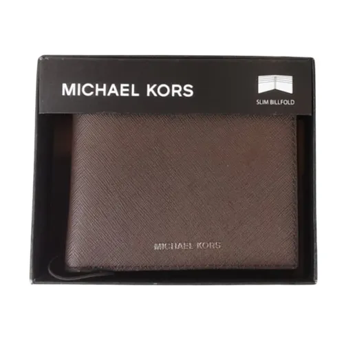 Ví Nam Michael Kors MK Slim Billfold Wallet Embossed Logo Màu Nâu