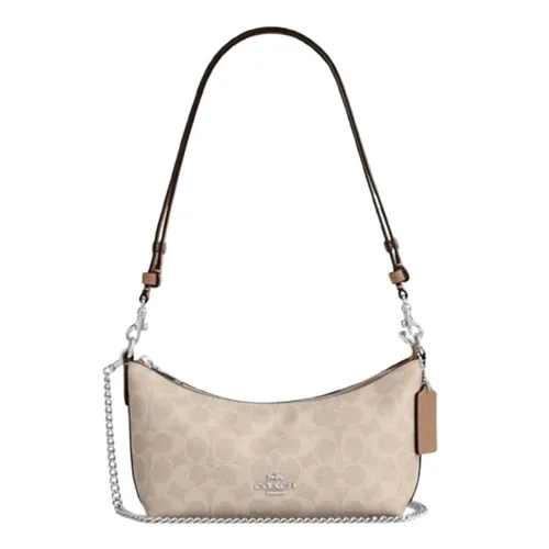 Túi Đeo Chéo Nữ Coach Caitlin Shoulder Bag In Signature Canvas CEK80 Màu Cát