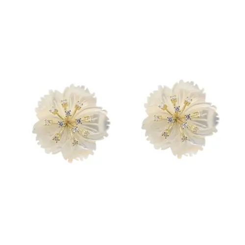 Khuyên Tai Nữ Kya Jewel Pearlescent Apricot JE29 Màu Trắng Vàng – Kya Jewel