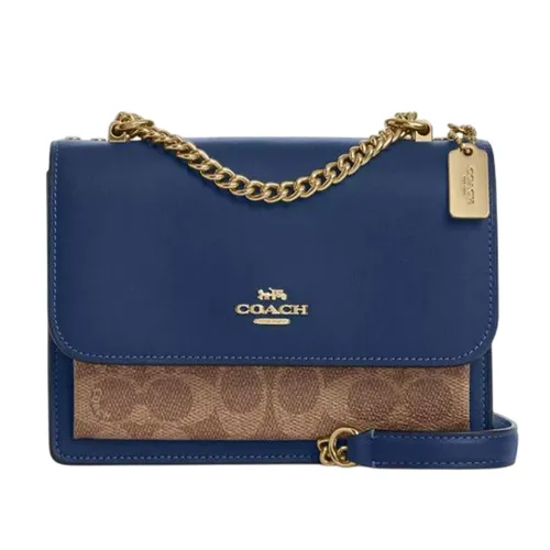 Túi Đeo Chéo Nữ Coach Mini Klare Crossbody Bag In Signature Canvas Deep Blue Tan CBR07 Màu Xanh Nâu