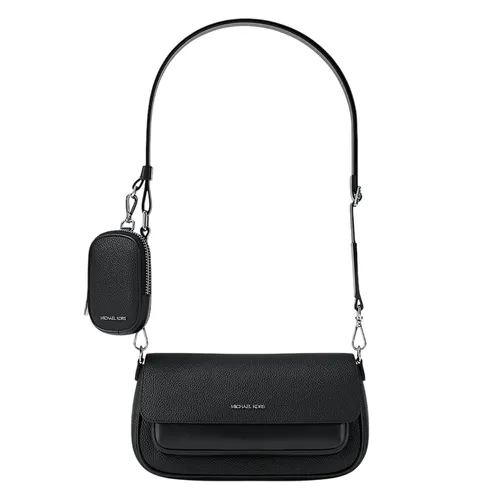 Túi Đeo Chéo Nữ Michael Kors MK Jet Set Travel Small Pebbled Leather Crossbody Bag With Pouch 35S6STVC0L Màu Đen