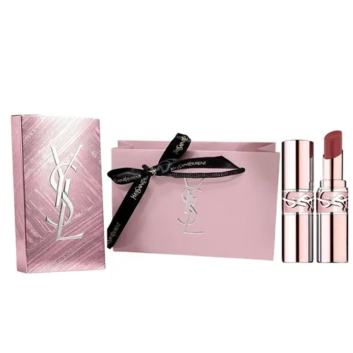 Set Son Dưỡng Yves Saint Laurent YSL Loveshine Candy Glow Balm 7B Nude Pleasure Màu Cam Đất Nude + Hộp Quà Limited + Túi Giấy – YSL