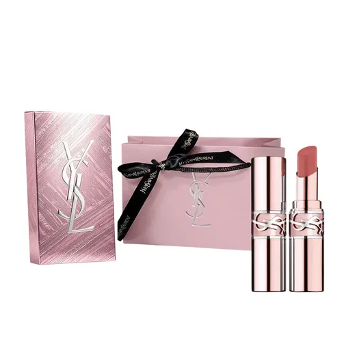 Set Son Dưỡng YSL Loveshine Candy Glow Lip 3B Rosewood Blush Màu Hồng Gỗ + Hộp Quà YSL + Túi Giấy – YSL