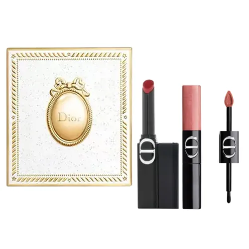 Set Son Dior Holiday (425 Wild Rosewood Màu Hồng Đất + 729 Biscuit Màu Hồng Nâu Đất + Hộp Quà Dior)