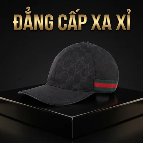 Mũ Gucci Original GG Canvas Baseball With Web Black Size M