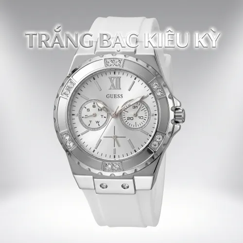 Đồng Hồ Nữ Guess Silver-Tone Multifunction U1053l2 Watch W0991G2 Màu Bạc