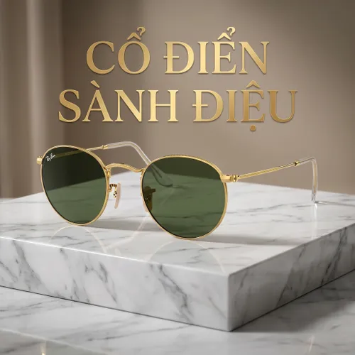Kính Mát Rayban Round RB3447 001 50-21 Màu Xanh Green
